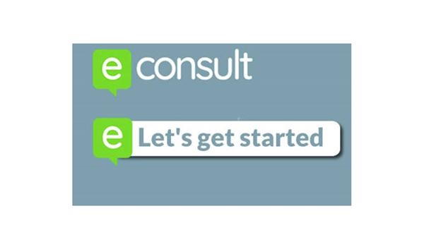 eConsult logo and the words Let's get started
